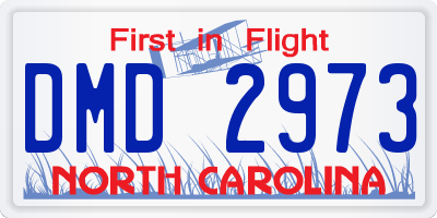 NC license plate DMD2973