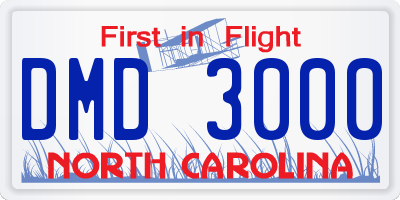 NC license plate DMD3000