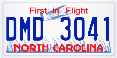NC license plate DMD3041