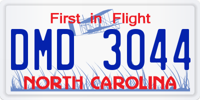 NC license plate DMD3044