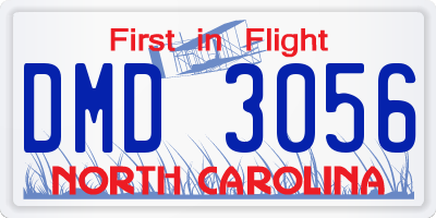 NC license plate DMD3056