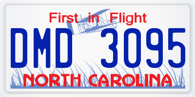 NC license plate DMD3095