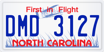 NC license plate DMD3127