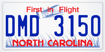 NC license plate DMD3150