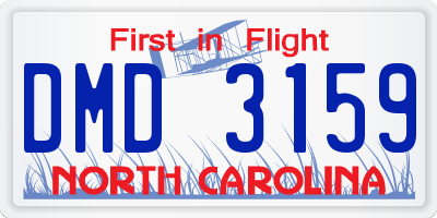 NC license plate DMD3159