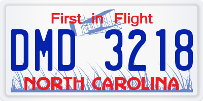 NC license plate DMD3218