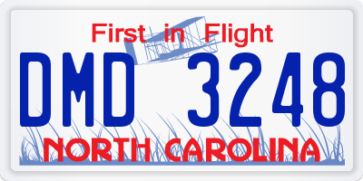 NC license plate DMD3248