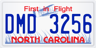 NC license plate DMD3256