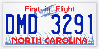 NC license plate DMD3291