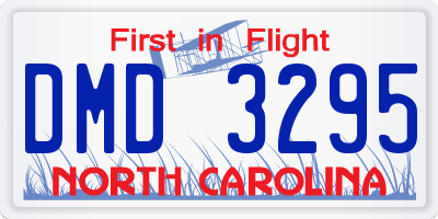 NC license plate DMD3295