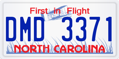 NC license plate DMD3371