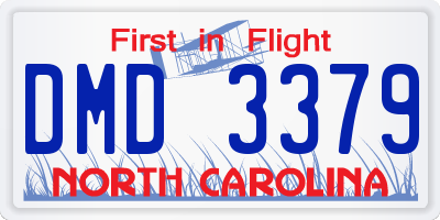 NC license plate DMD3379