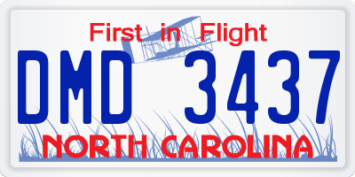 NC license plate DMD3437