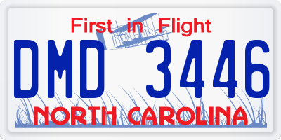 NC license plate DMD3446