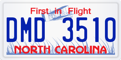 NC license plate DMD3510