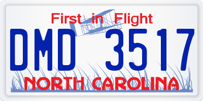 NC license plate DMD3517