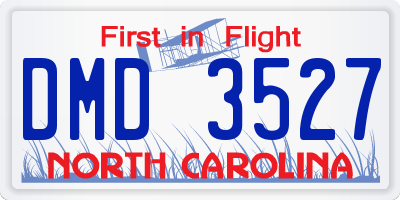 NC license plate DMD3527