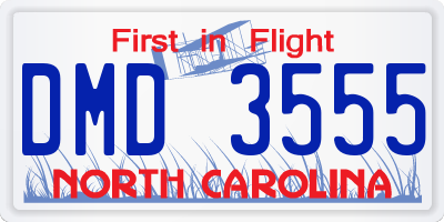 NC license plate DMD3555