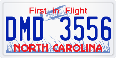 NC license plate DMD3556