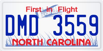NC license plate DMD3559