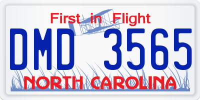 NC license plate DMD3565