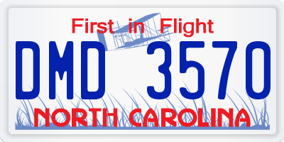 NC license plate DMD3570