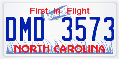 NC license plate DMD3573