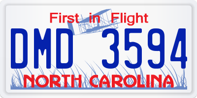 NC license plate DMD3594
