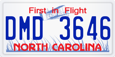 NC license plate DMD3646