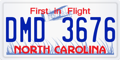 NC license plate DMD3676