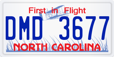 NC license plate DMD3677