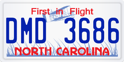 NC license plate DMD3686
