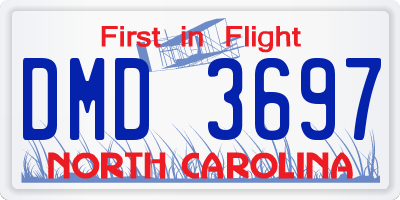 NC license plate DMD3697