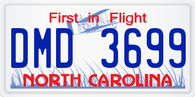 NC license plate DMD3699