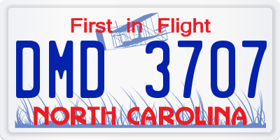 NC license plate DMD3707