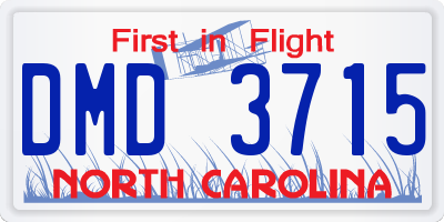 NC license plate DMD3715