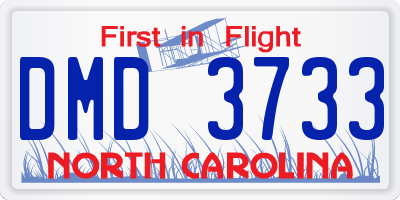NC license plate DMD3733