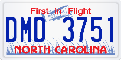 NC license plate DMD3751