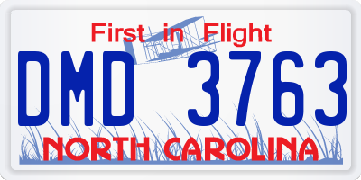 NC license plate DMD3763