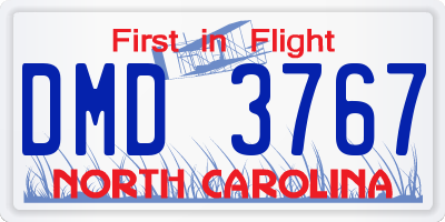 NC license plate DMD3767