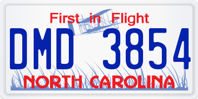 NC license plate DMD3854