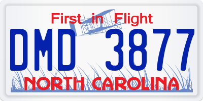 NC license plate DMD3877