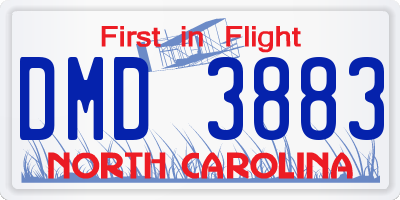 NC license plate DMD3883