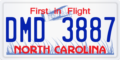 NC license plate DMD3887