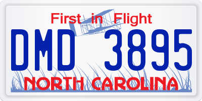 NC license plate DMD3895