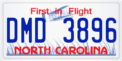 NC license plate DMD3896