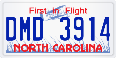 NC license plate DMD3914
