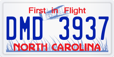 NC license plate DMD3937