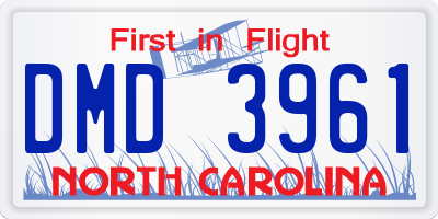 NC license plate DMD3961