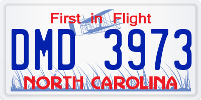 NC license plate DMD3973